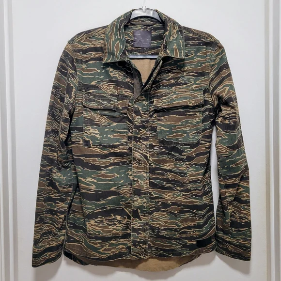 ZARA MAN Camo Denim Full Zip or Button Up Shirt Jacket Long Sleeve Men's S - Picture 2 of 15